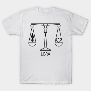 Libra Zodiac Sign - Black T-Shirt